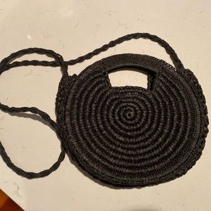 Lucky brand black straw bag